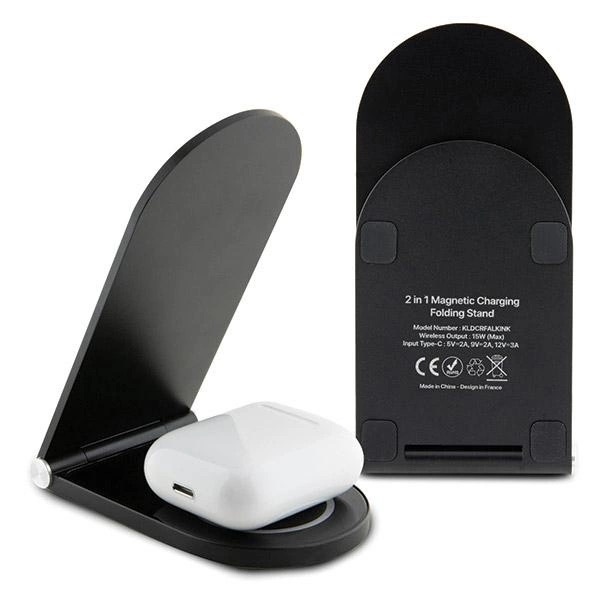 Zdjęcie do “Karl Lagerfeld Ikonik 2w1 MagSafe 15W czarny - ładowarka indukcyjna”.