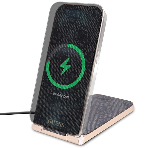 Zdjęcie do “Guess 4G Pattern 2w1 MagSafe 15W czarny - ładowarka indukcyjna”.