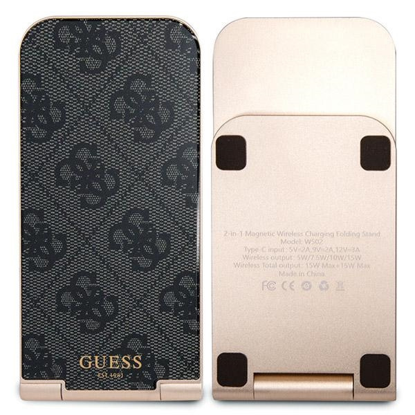 Zdjęcie do “Guess 4G Pattern 2w1 MagSafe 15W czarny - ładowarka indukcyjna”.