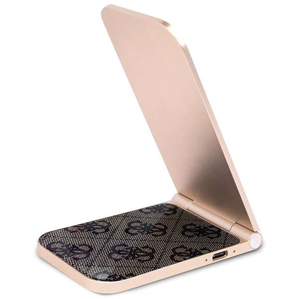 Zdjęcie do “Guess 4G Pattern 2w1 MagSafe 15W brązowy - ładowarka indukcyjna”.