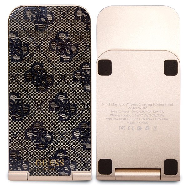 Zdjęcie do “Guess 4G Pattern 2w1 MagSafe 15W brązowy - ładowarka indukcyjna”.