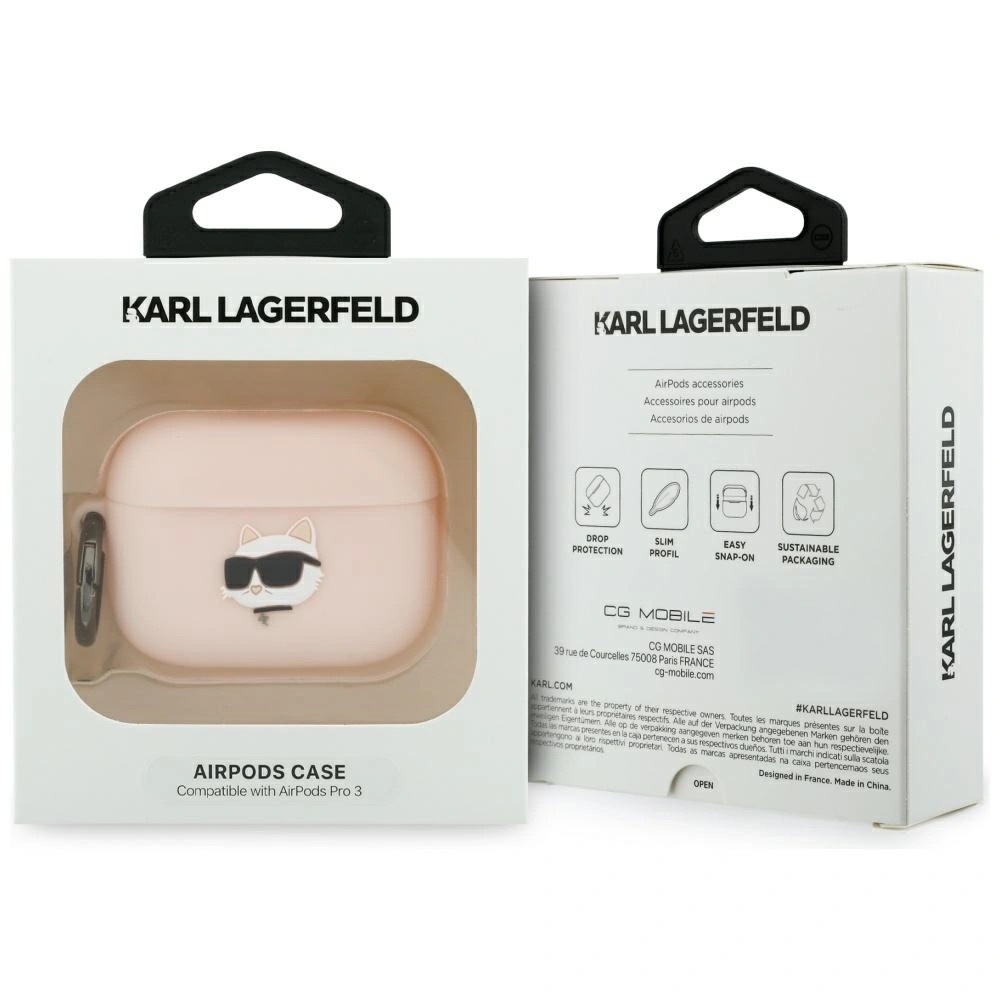 Zdjęcie do “Karl Lagerfeld Silicone Chaupette Head 3D różowy - etui AirPods Pro 3”.