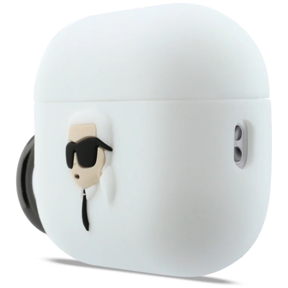 Zdjęcie do “Karl Lagerfeld Silicone Karl Head 3D biały - etui AirPods Pro 3”.