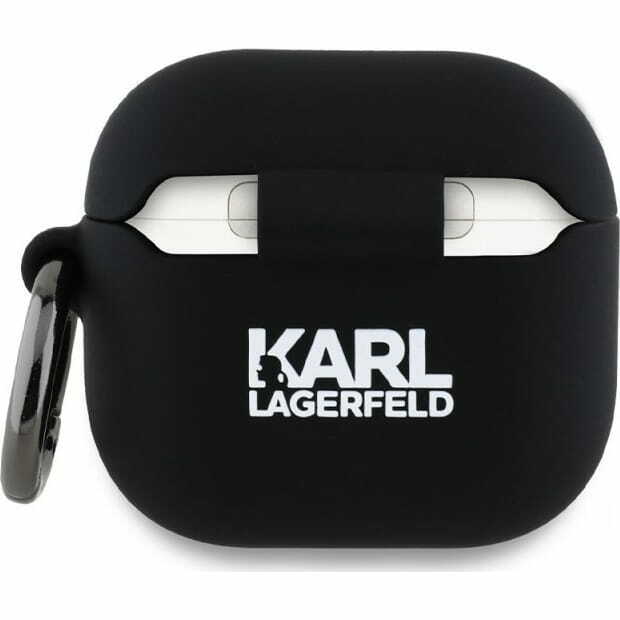 Zdjęcie do “Karl Lagerfeld Silicone Karl&Chaupette Head 3D czarny - etui AirPods 4”.