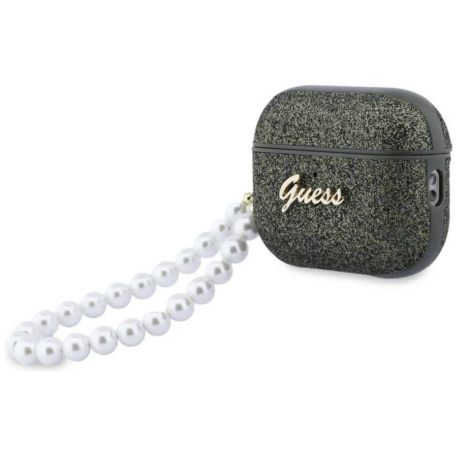 Zdjęcie do “Guess Glitter Pearl Strap khaki - etui AirPods Pro 3”.