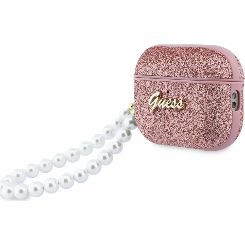Zdjęcie do “Guess Glitter Pearl Strap różowy - etui AirPods Pro 3”.