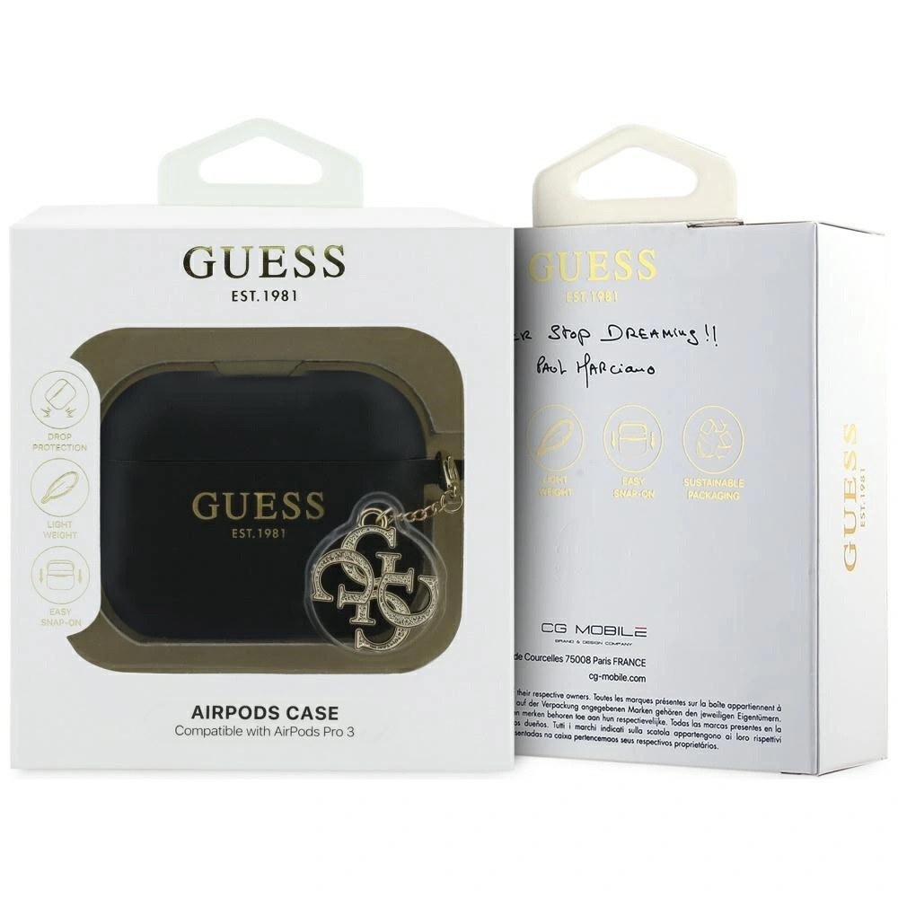 Zdjęcie do “Guess Silicone 4G Charm czarny - etui AirPods Pro 3”.