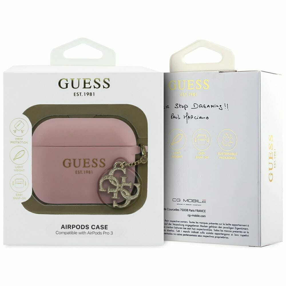 Zdjęcie do “Guess Silicone 4G Charm różowy - etui AirPods Pro 3”.