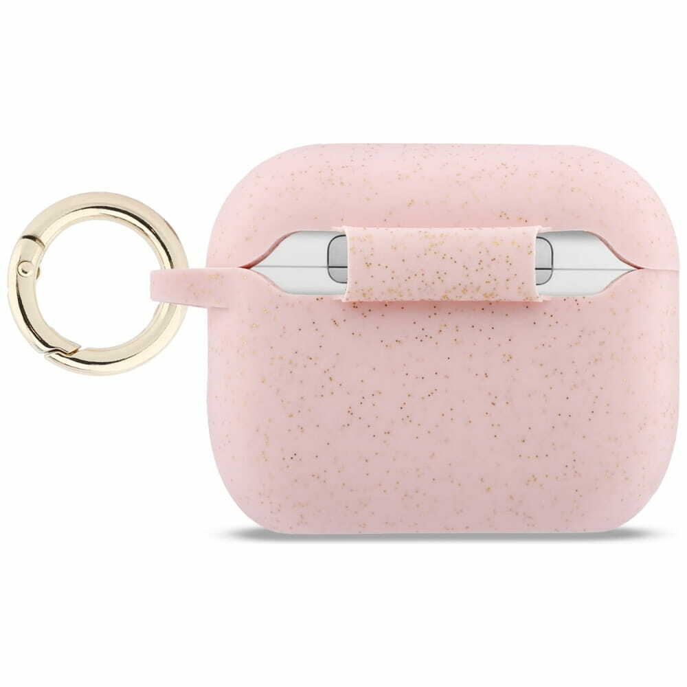 Zdjęcie do “Guess Silicone Glitter Ring różowy - etui AirPods Pro 3”.