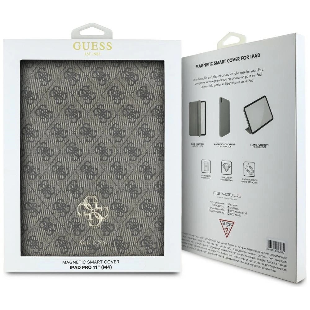 Zdjęcie do “Guess Magnetic 4G Big Logo brązowy - etui iPad Pro 11" (2024/2025)”.