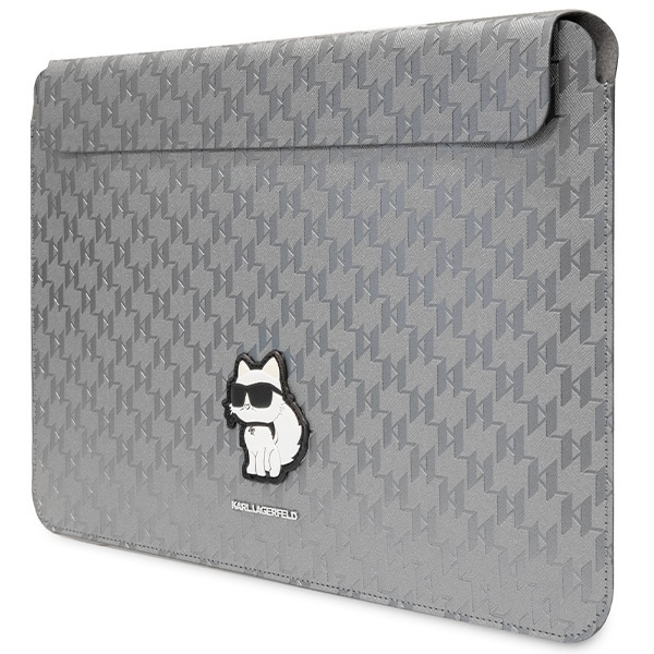 Zdjęcie do “Karl Lagerfeld laptop Sleeve Saffiano Monogram Choupette srebrny - pokrowiec Macbook 14"”.