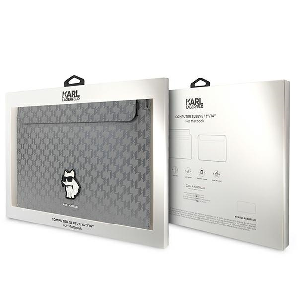 Zdjęcie do “Karl Lagerfeld laptop Sleeve Saffiano Monogram Choupette srebrny - pokrowiec Macbook 14"”.