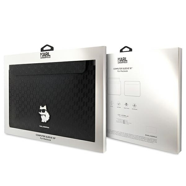 Zdjęcie do “Karl Lagerfeld laptop Sleeve Saffiano Monogram Choupette czarny - pokrowiec Macbook 16"”.