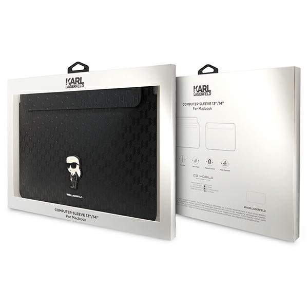 Zdjęcie do “Karl Lagerfeld laptop Sleeve Saffiano Monogram Ikonik czarny - pokrowiec Macbook 14"”.