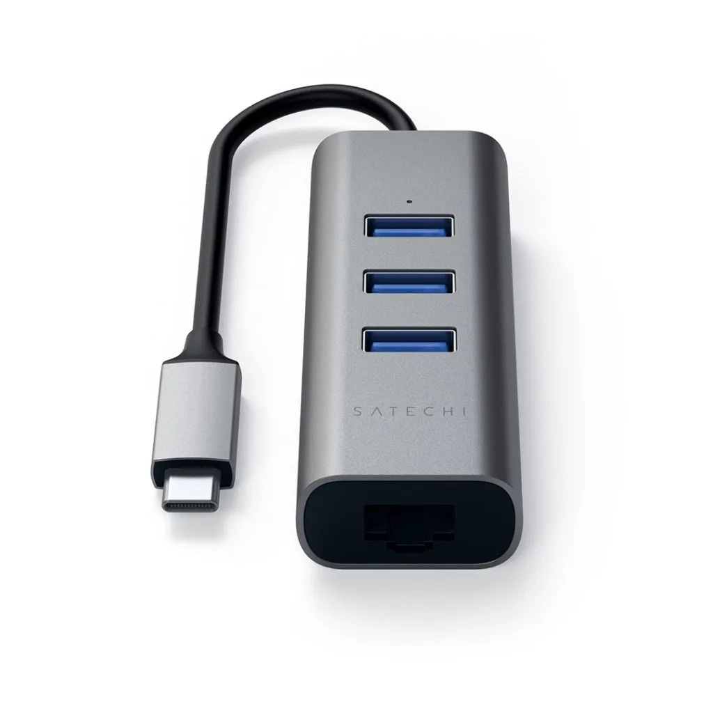 Zdjęcie do “Satechi Aluminium Hub 2in1 Gwiezdna Szarość - przejściówka USB-C”.