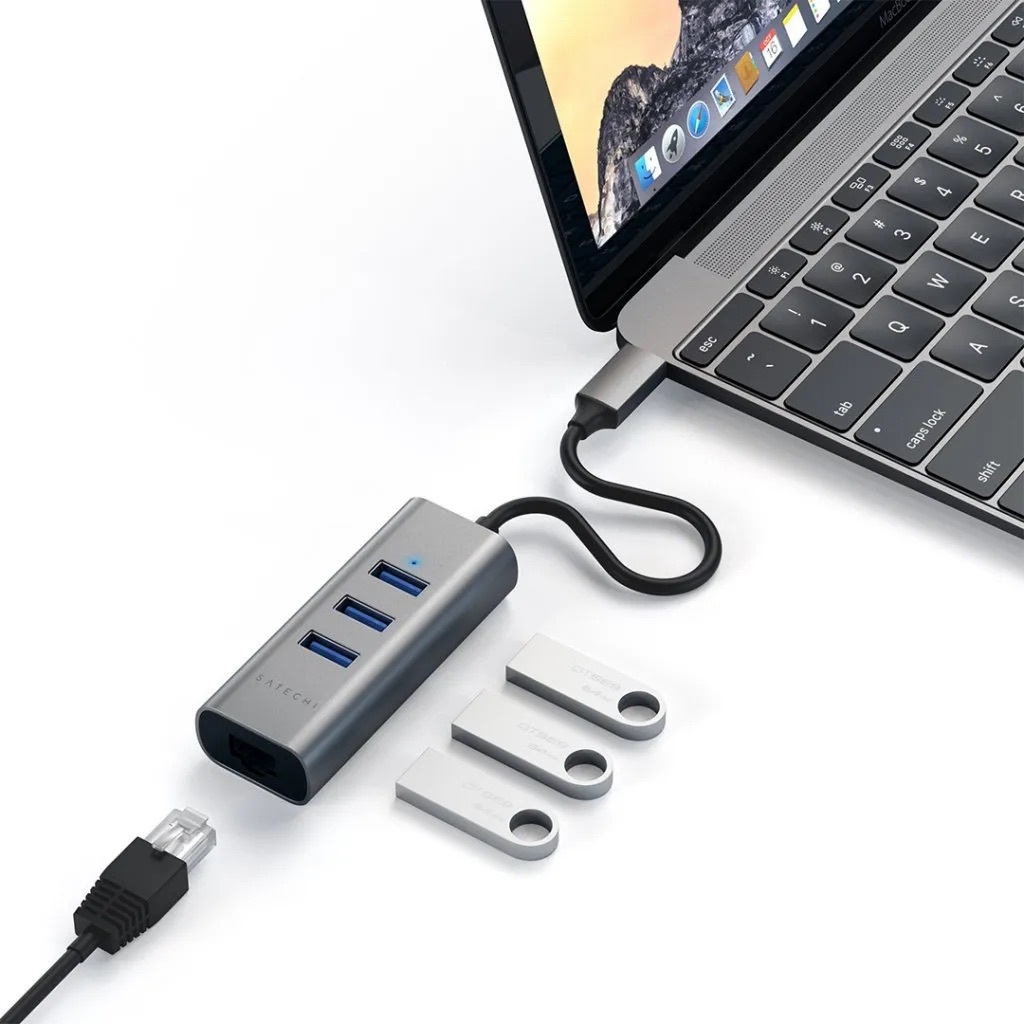 Zdjęcie do “Satechi Aluminium Hub 2in1 Gwiezdna Szarość - przejściówka USB-C”.