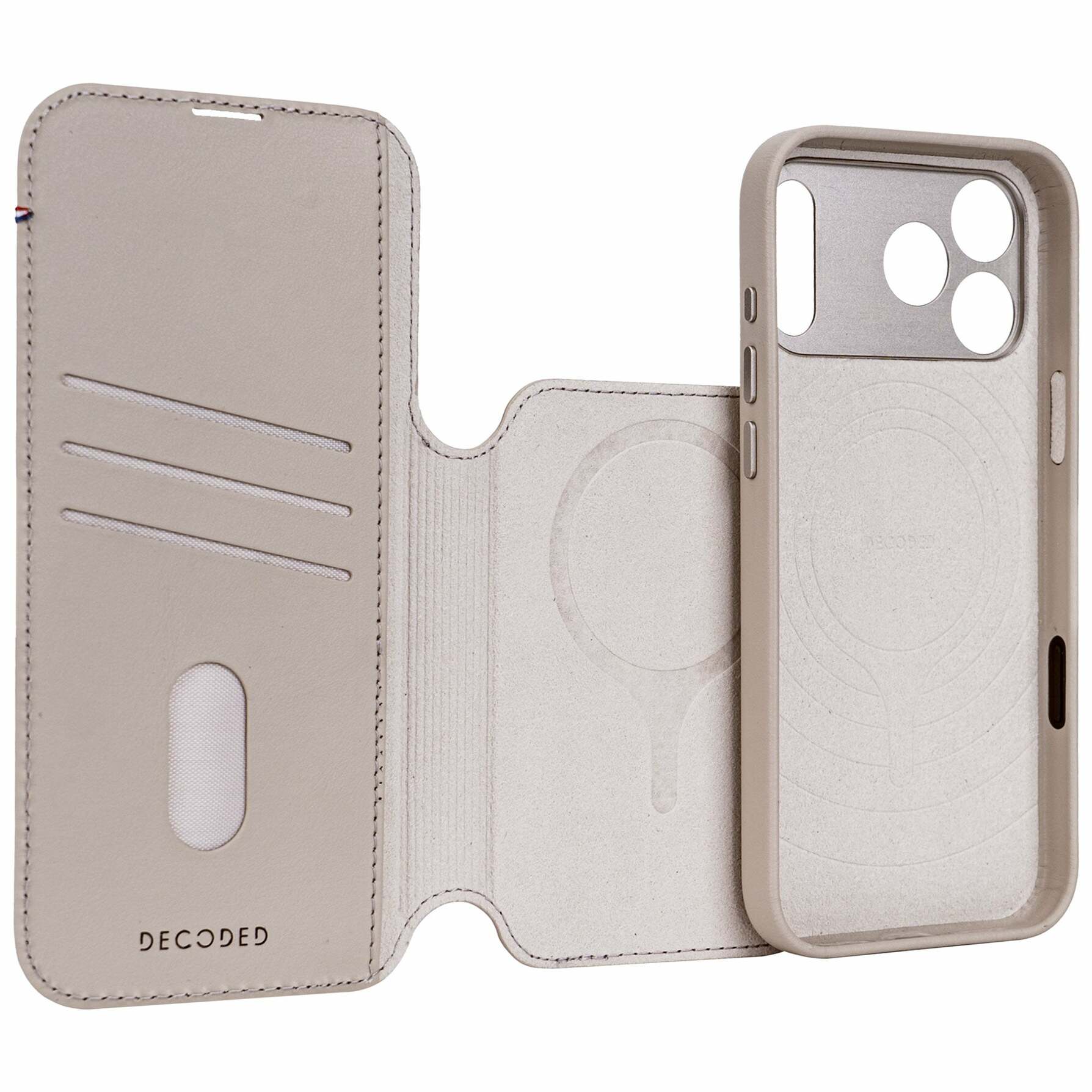Zdjęcie do “Decoded Leather Detachable Wallet MS szary - etui iPhone 17 Pro”.