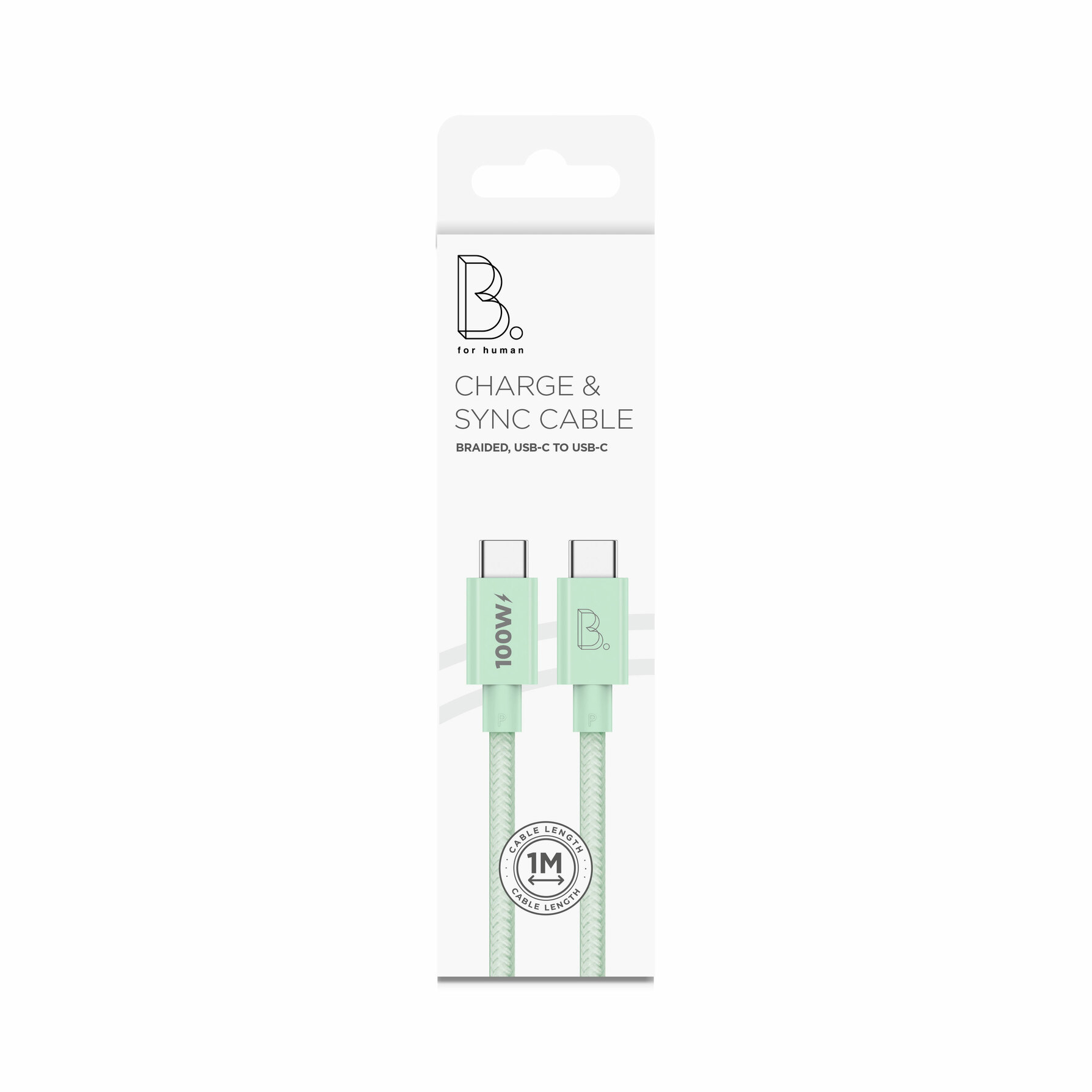 Zdjęcie do “B. On Nylon USB-C to USB-C 1m Green - przewód USB-C - Produkt otwarty”.