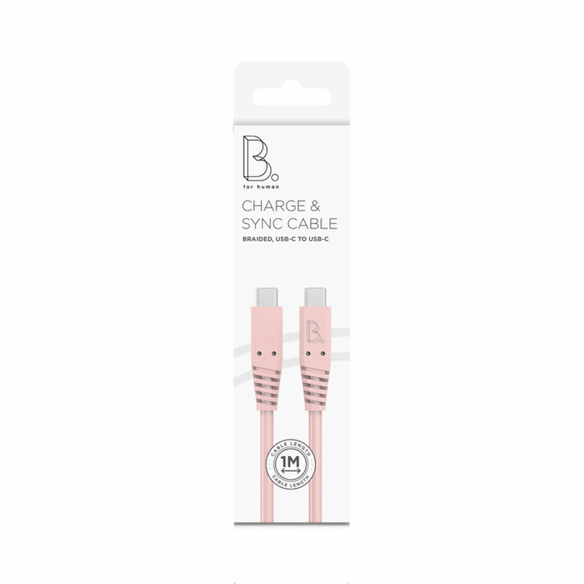 Zdjęcie do “B.On Cotton USB-C to USB-C 1m 80W Rose - kabel USB-C - Produkt otwarty”.