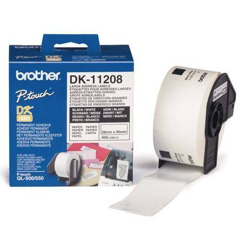 Brother etykiety papierowe DK11208 (38 x 90 mm) 400 szt.