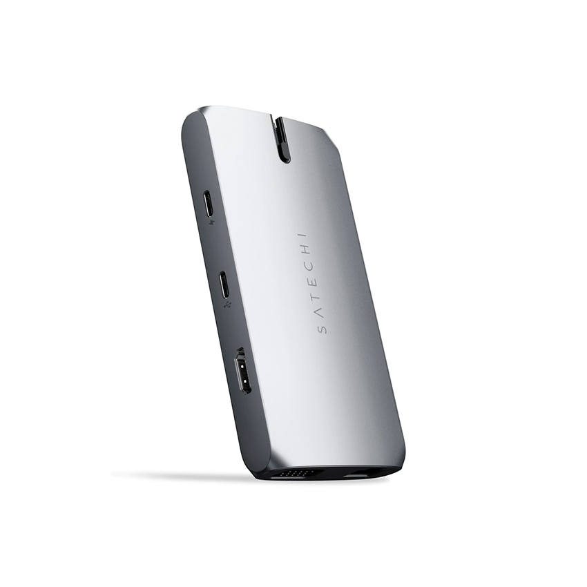 Satechi On-The-Go wieloportowa przejściówka hub 4K HDMI/VGA/Gigabit Ethetnet/2xUSB-A/USB-C PD/mikro/SD