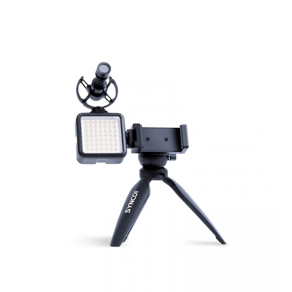 Synco Vlogger Kit 2 zestaw mikrofon M1S / lampa LED BI / uchwyt MOBILE / statyw