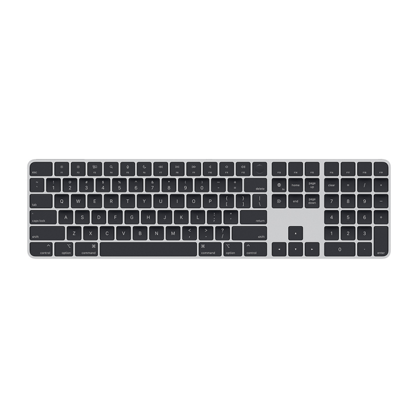 Apple Magic Keyboard z Touch ID i polem numerycznym klawiatura bezprzewodowa dla modeli Mac z czipem Apple klaw. US (czarne klawisze)