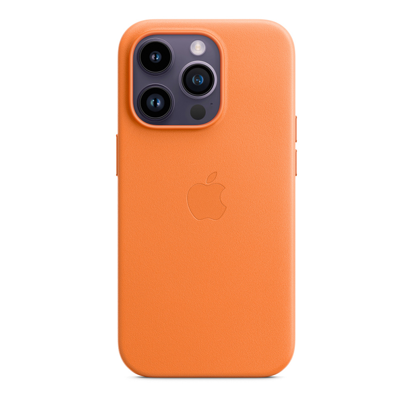 Apple Leather Case etui z MagSafe do iPhone 14 Pro (pomarańczowy)