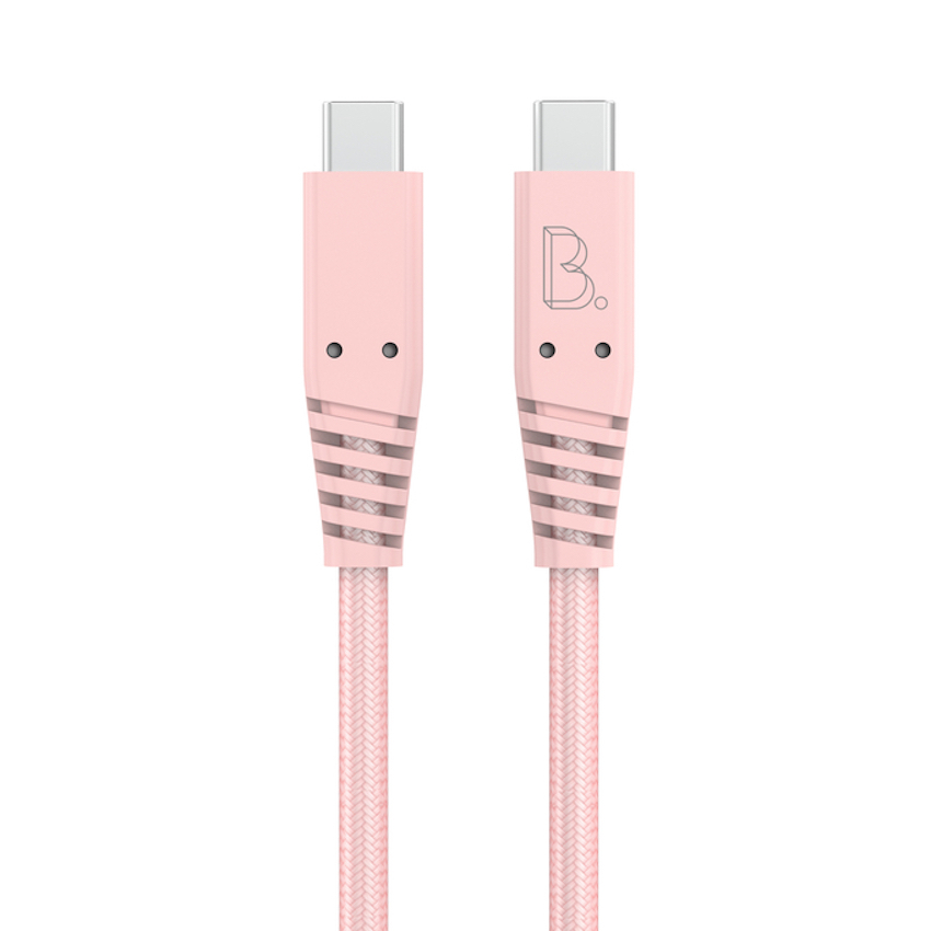 Zdjęcie do “B.On Cotton USB-C to USB-C 2m 80W Rose - kabel USB-C”.