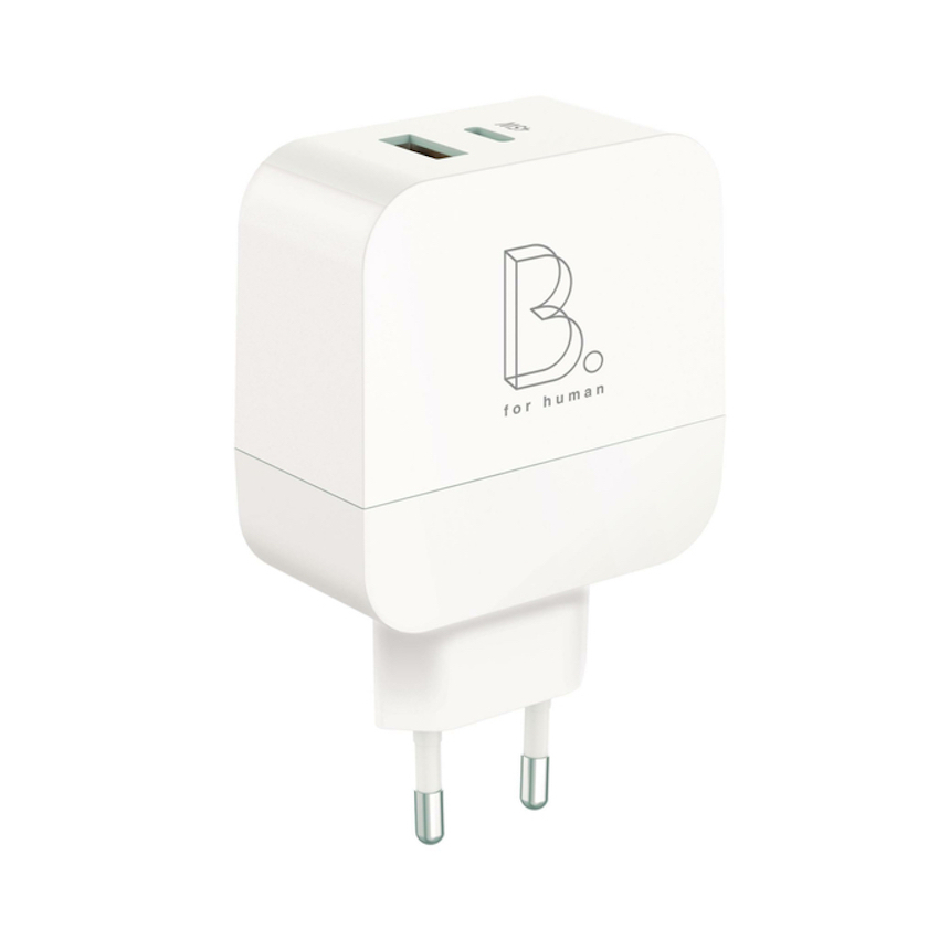 Zdjęcie do “B.On Travel Charger 45W GaN USB-C + USB-A White - ładowarka sieciowa”.