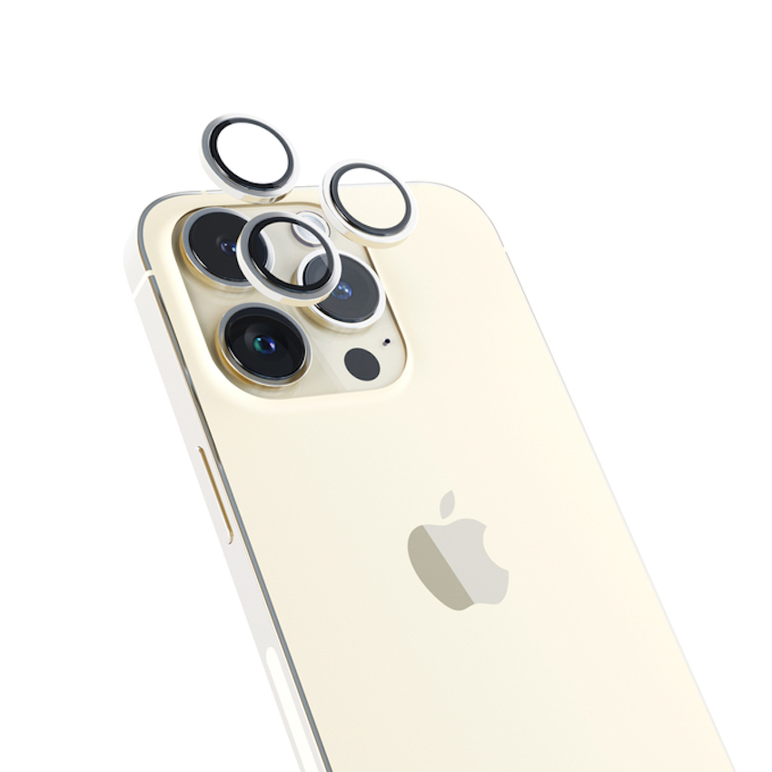 Zdjęcie do “Epico Camera Lens - szklo ochronne na kamere dla iPhone 14 Pro / 14 Pro Max (Gold)”.