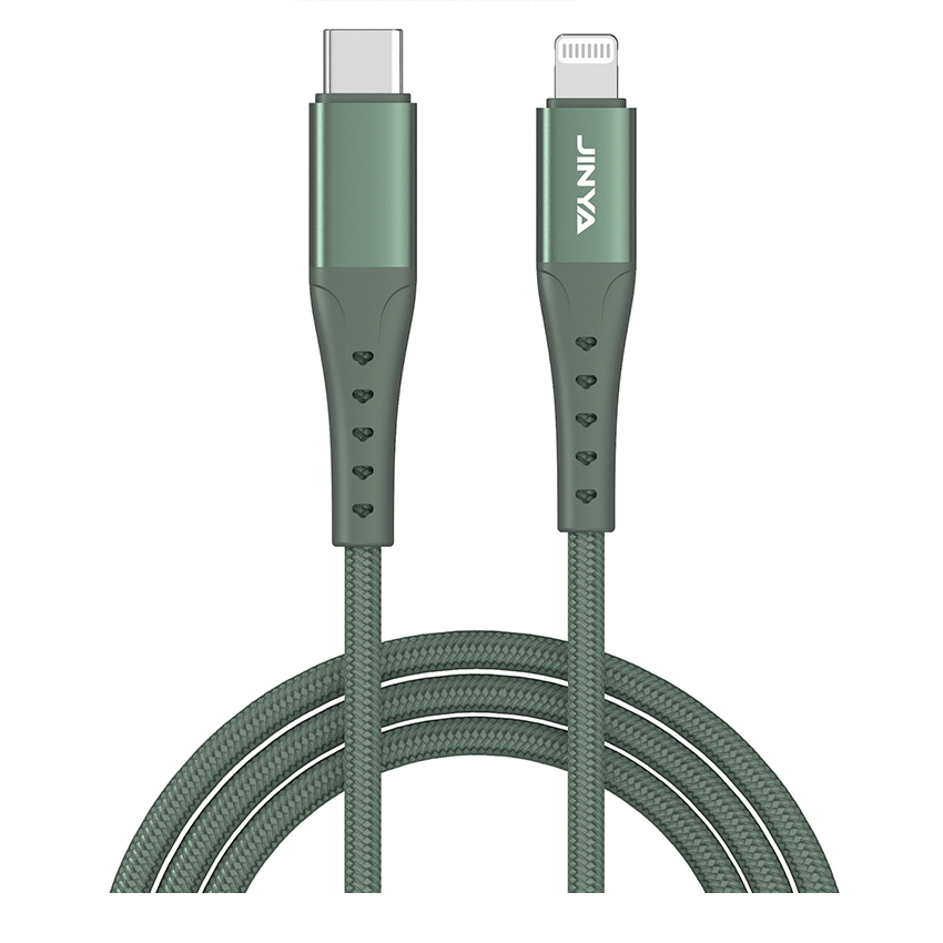 Zdjęcie do “JINYA TechLink 1,8M USB-C Lightning Green - kabel lightning”.