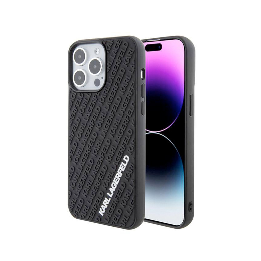 Zdjęcie do “Karl Lagerfeld 3D Rubber Multi Logo Black - etui iPhone 15 Pro Max”.