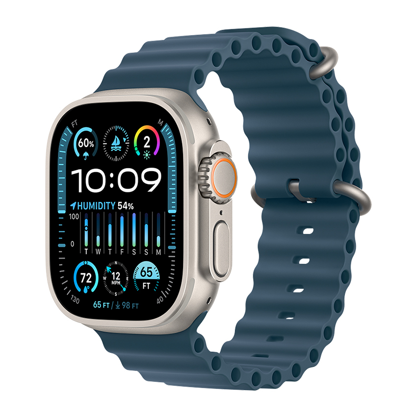 Apple Watch Ultra 2 49 mm GPS + Cellular tytan z paskiem Ocean w kolorze niebieskim