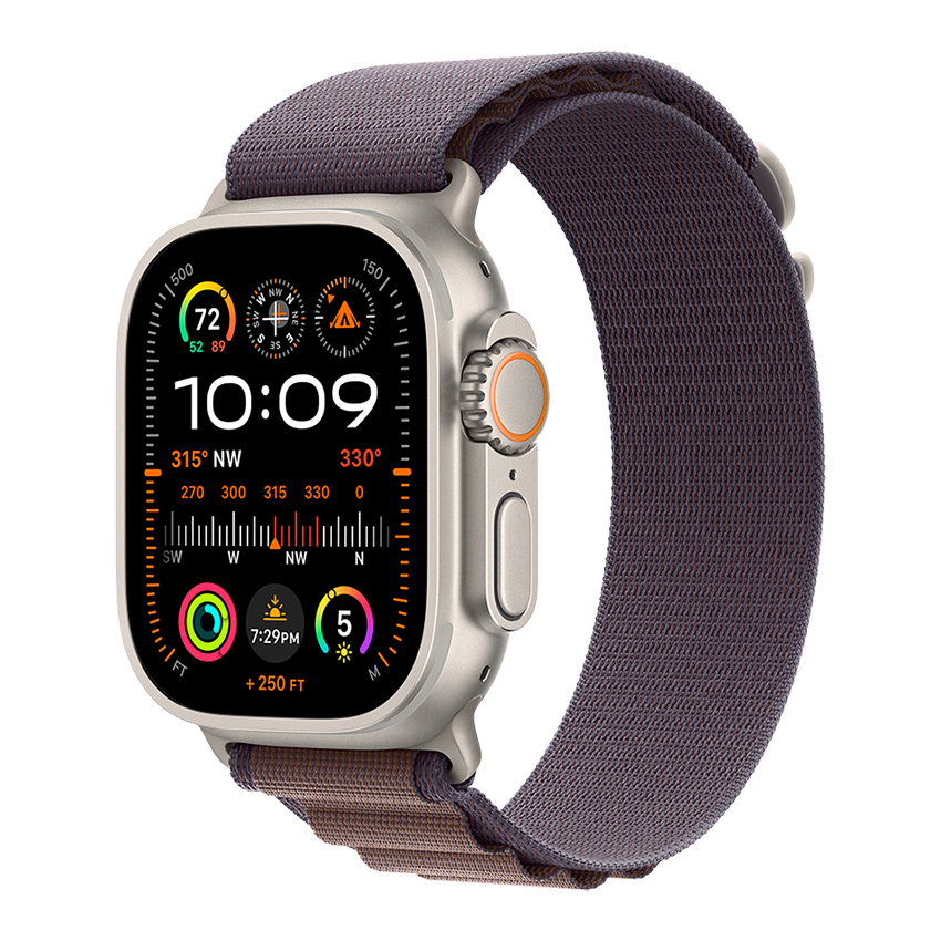 Apple Watch Ultra 2 49 mm GPS + Cellular tytan z opaską Alpine w kolorze indygo - rozm. M