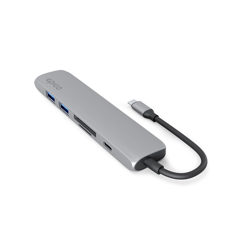 Epico Mini Aluminium 6in1 hub - przejściówka USB-C (gwiezdny szary)