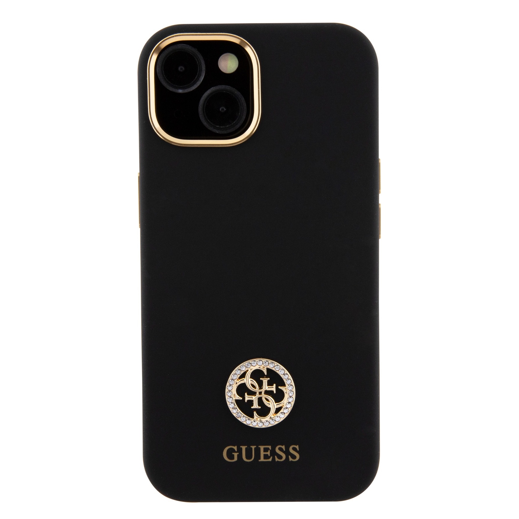 Guess Silicone Logo Strass 4G Black - etui iPhone 15/14/13
