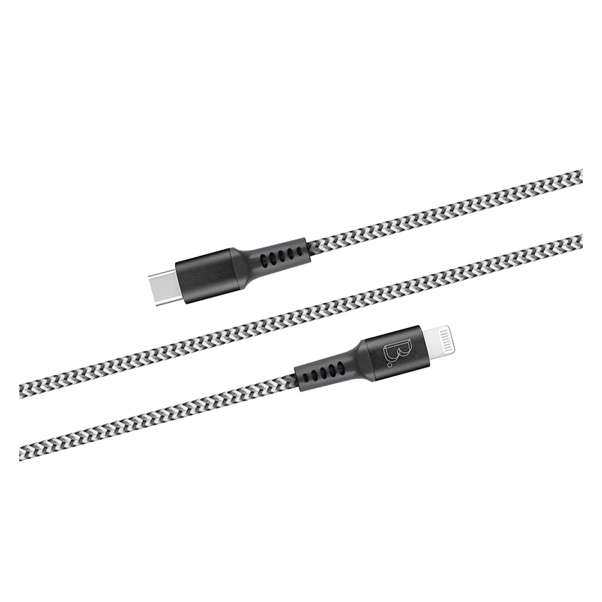 Zdjęcie do “B.On Cotton 1,2m Zebra USB-C Lightning - kabel lightning”.