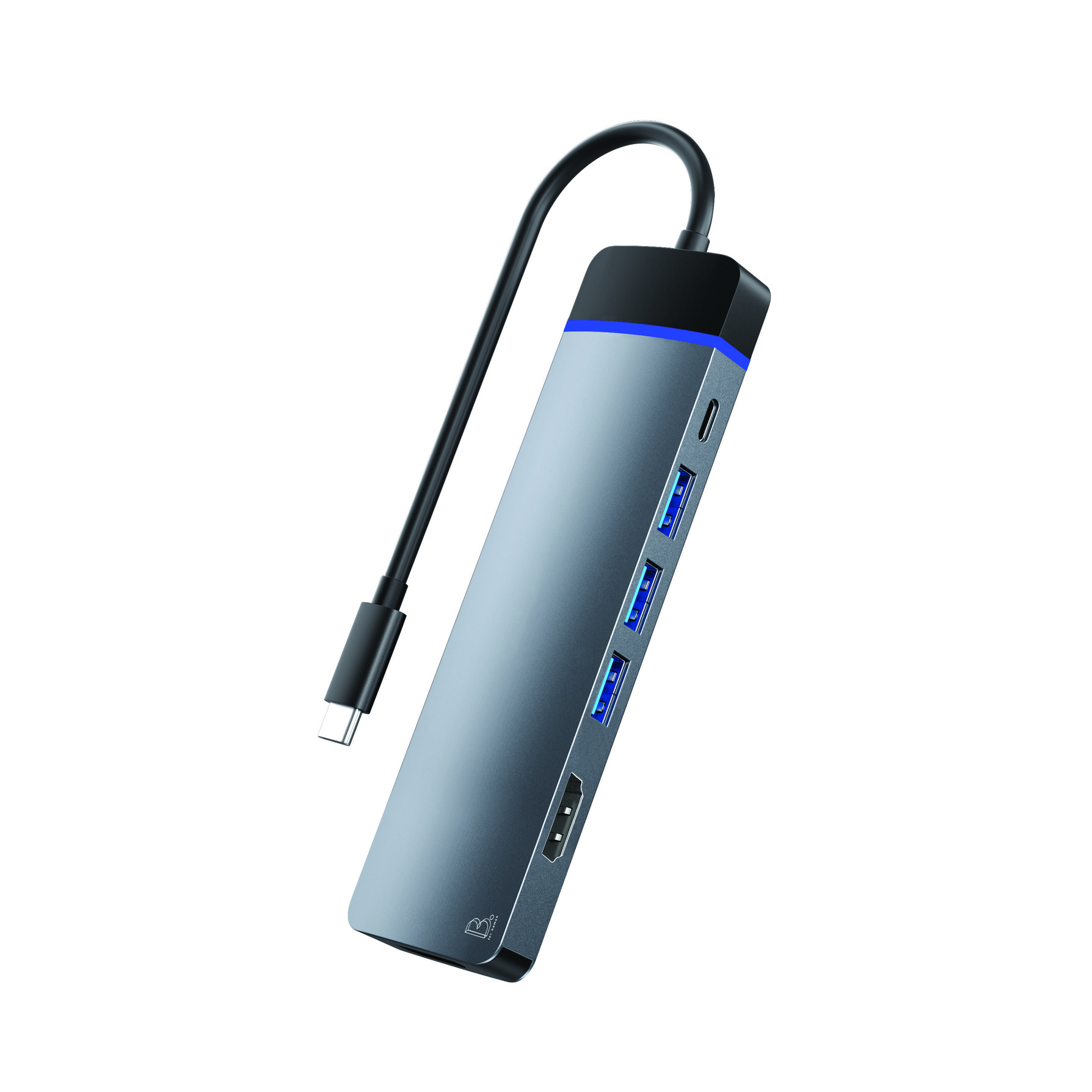 Zdjęcie do “B.On Business USB-C to Mulitport 8in1 Grey - przejściówka USB-C”.