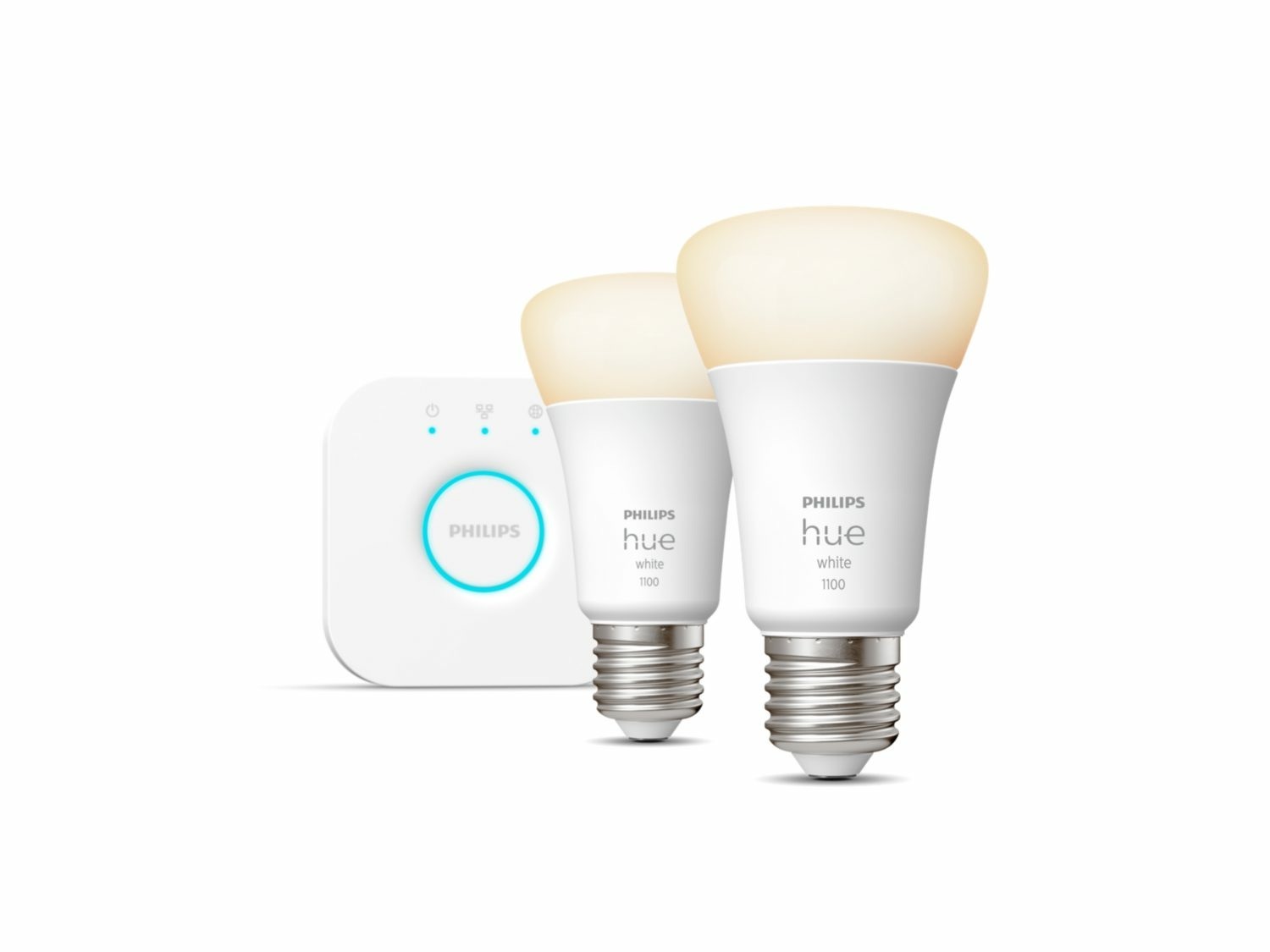 Zdjęcie do “Philips Hue W E27 2 set - żarówka dwupak + mostek”.