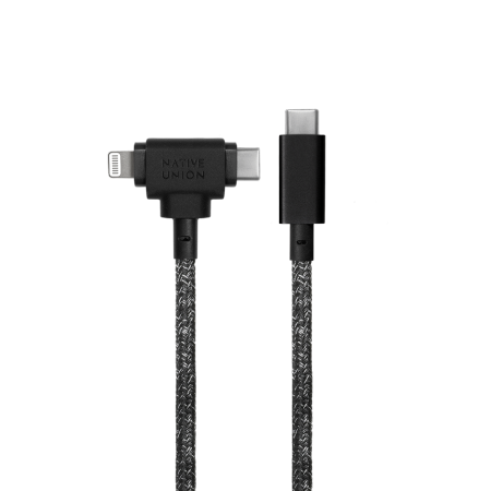 Native Union Belt Cable Duo USB-C to USB-C i Lightning 1,5m Czarny - kabel USB-C