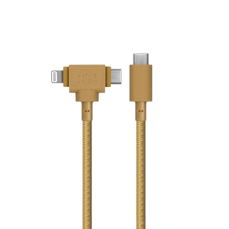 Native Union Belt Cable Duo USB-C to USB-C i Lightning 1,5m Kraft - kabel USB-C