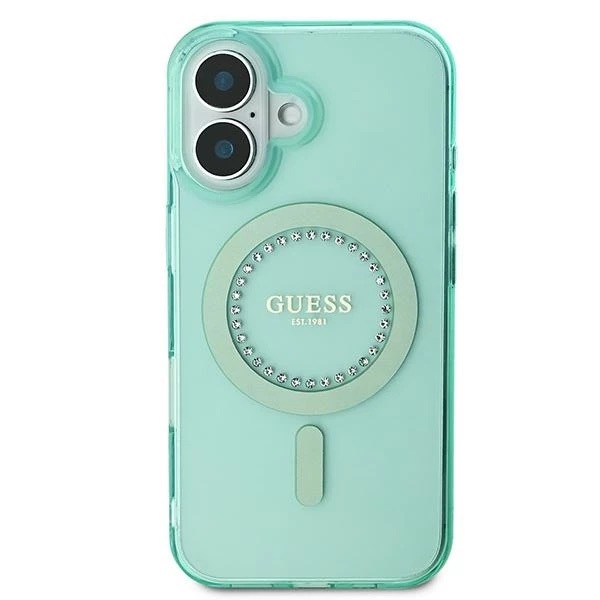 Zdjęcie do “Guess IML Rhinestones MS zielony - euti iPhone 16”.