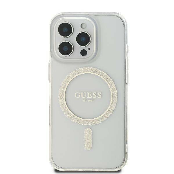 Zdjęcie do “Guess IML Glitter Circle MS przeźroczysty - etui iPhone 16 Pro”.