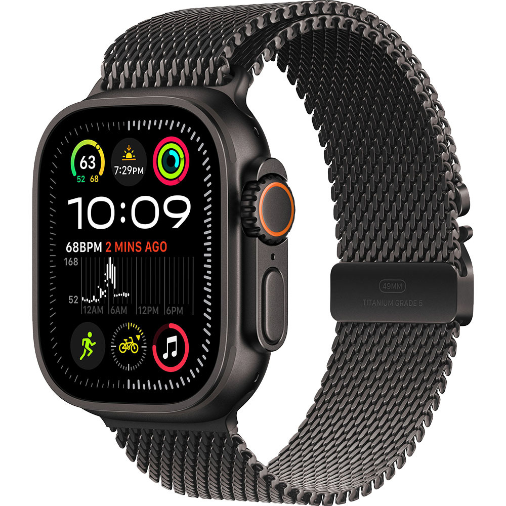 Zdjęcie do “Apple Watch Ultra 2 GPS + Cellular 49mm Black Titanium Case with Black Titanium Milanese Loop - S”.