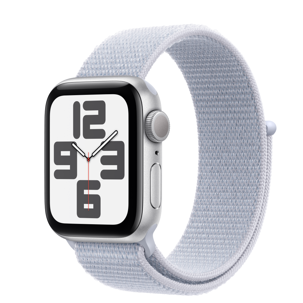 Apple Watch SE GPS 40mm Silver Aluminium Case with Blue Cloud Sport Loop