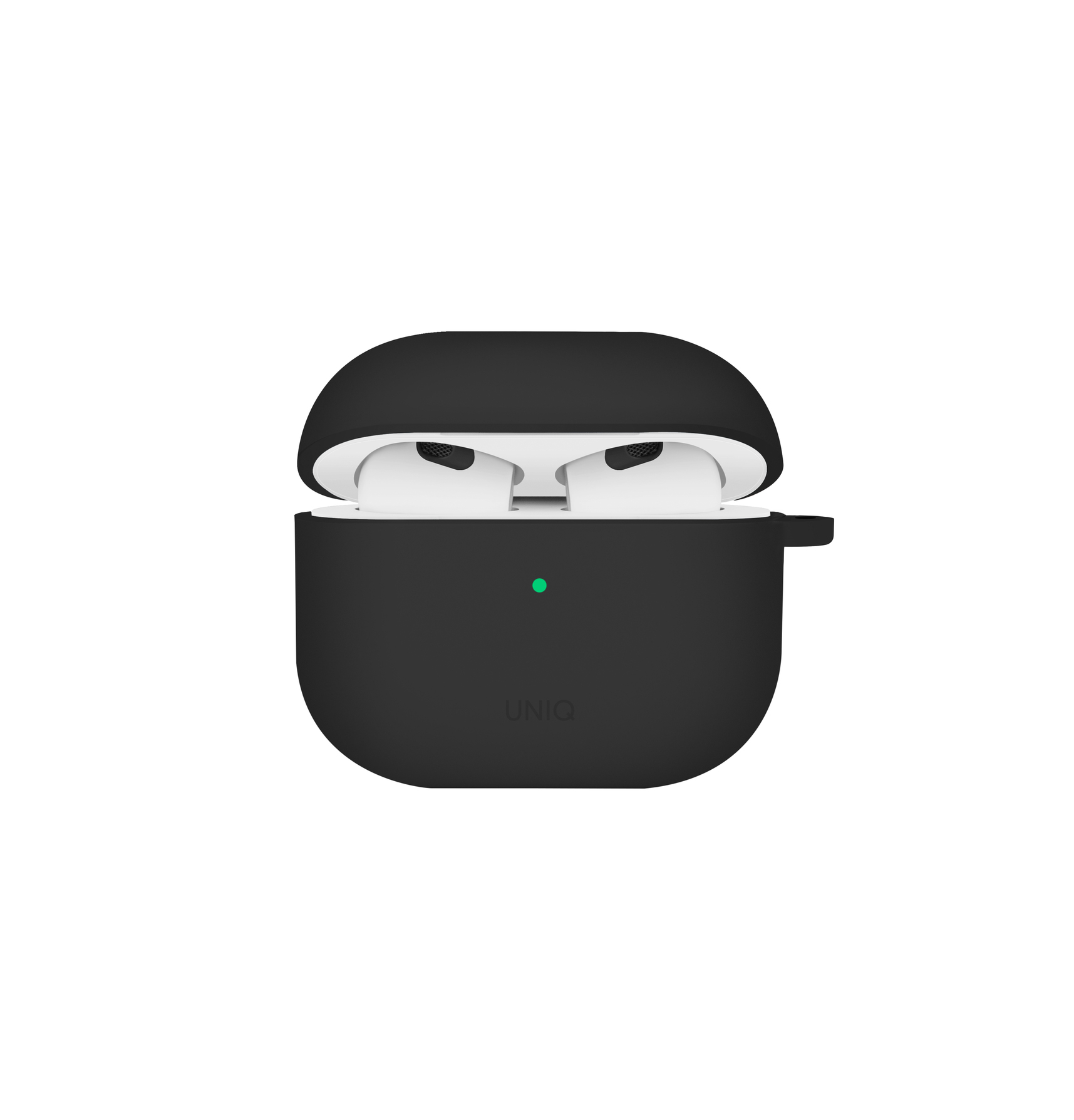 Zdjęcie do “UNIQ Nexo Silicone Case with Ear Hook Czarny - etui AirPods 4”.
