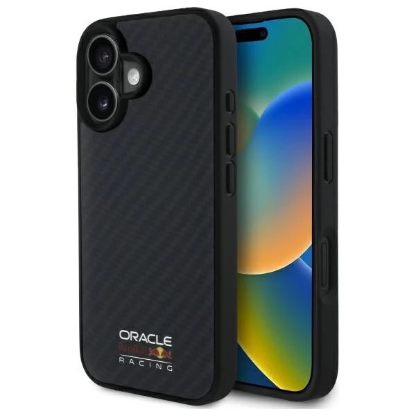 Zdjęcie do “Red Bull Carbon Fiber Shiny Logo MagSafe czarny - etui iPhone 16”.