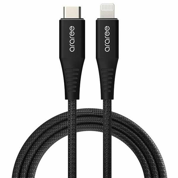 Zdjęcie do “Araree USB-C do Lightning MFI 1m czarny - kabel lightning”.