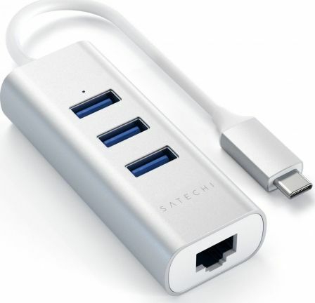 Zdjęcie do “Satechi Aluminium Hub 2in1 Srebrny - przejściówka USB-C”.